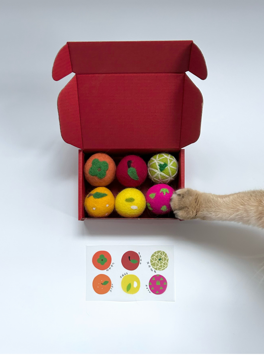 "Fortune Fruit Box" Safe Felt Cat Balls